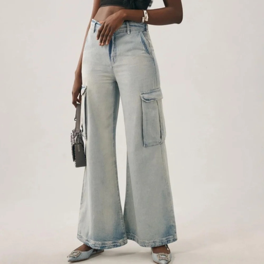 NWT Anthropologie Pilcro Wide Leg Cargo Jeans 30